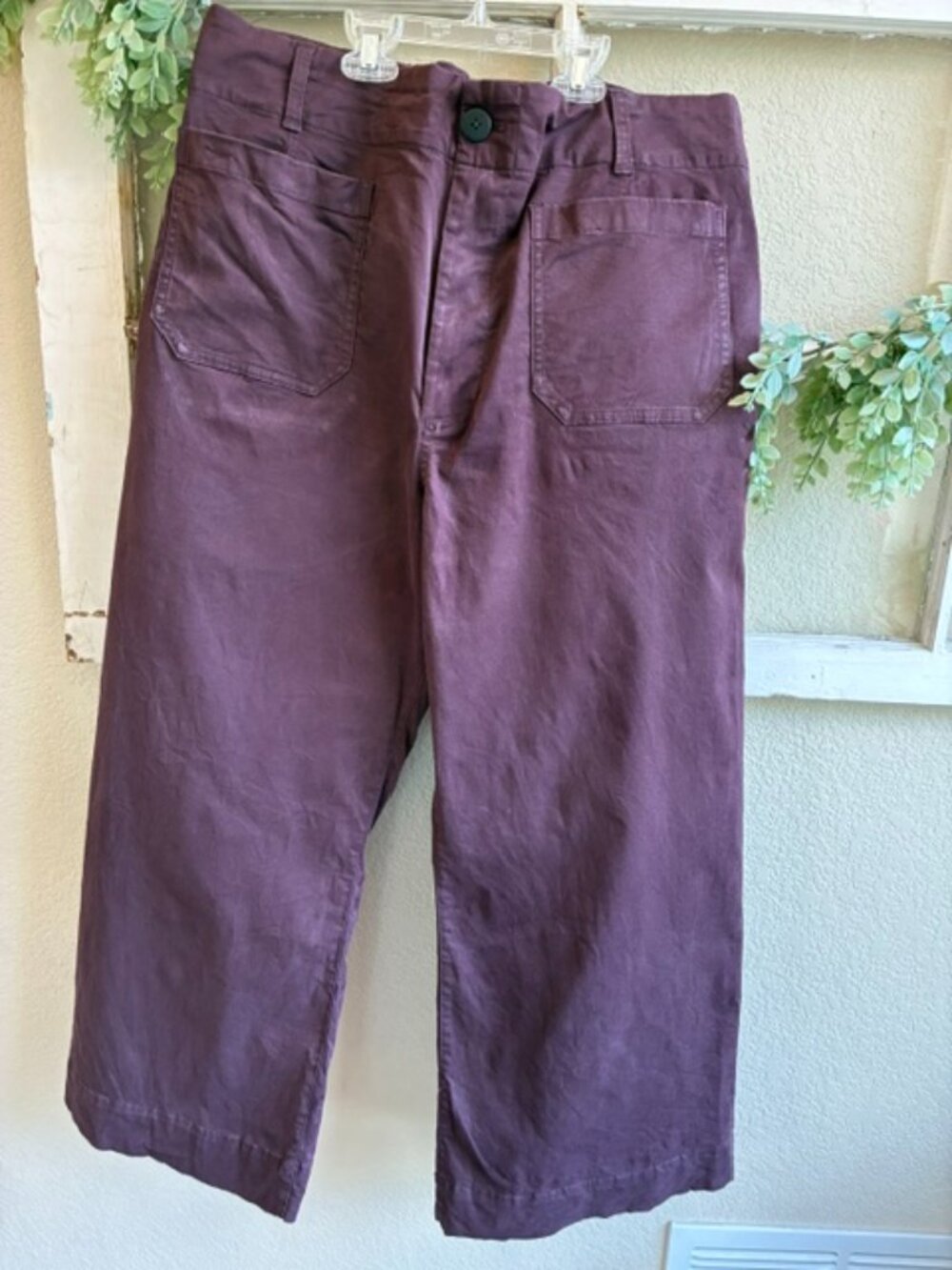 Maeve, the Colette pants, size 34. Plum colored